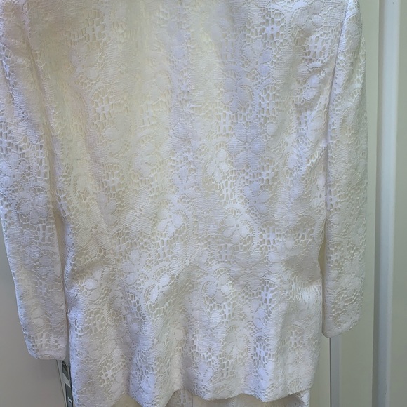 NWT Tahari White Overlay Skirted Suit Bride 8 - Picture 2 of 5